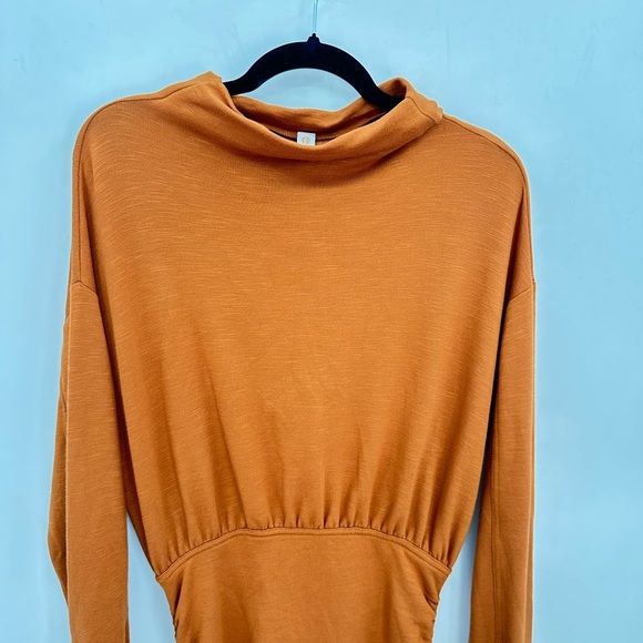 ANTHROPOLOGY DAILY PRACTICE woman Rushed rust soft stretch trendy cozy dress M - Picture 4 of 15